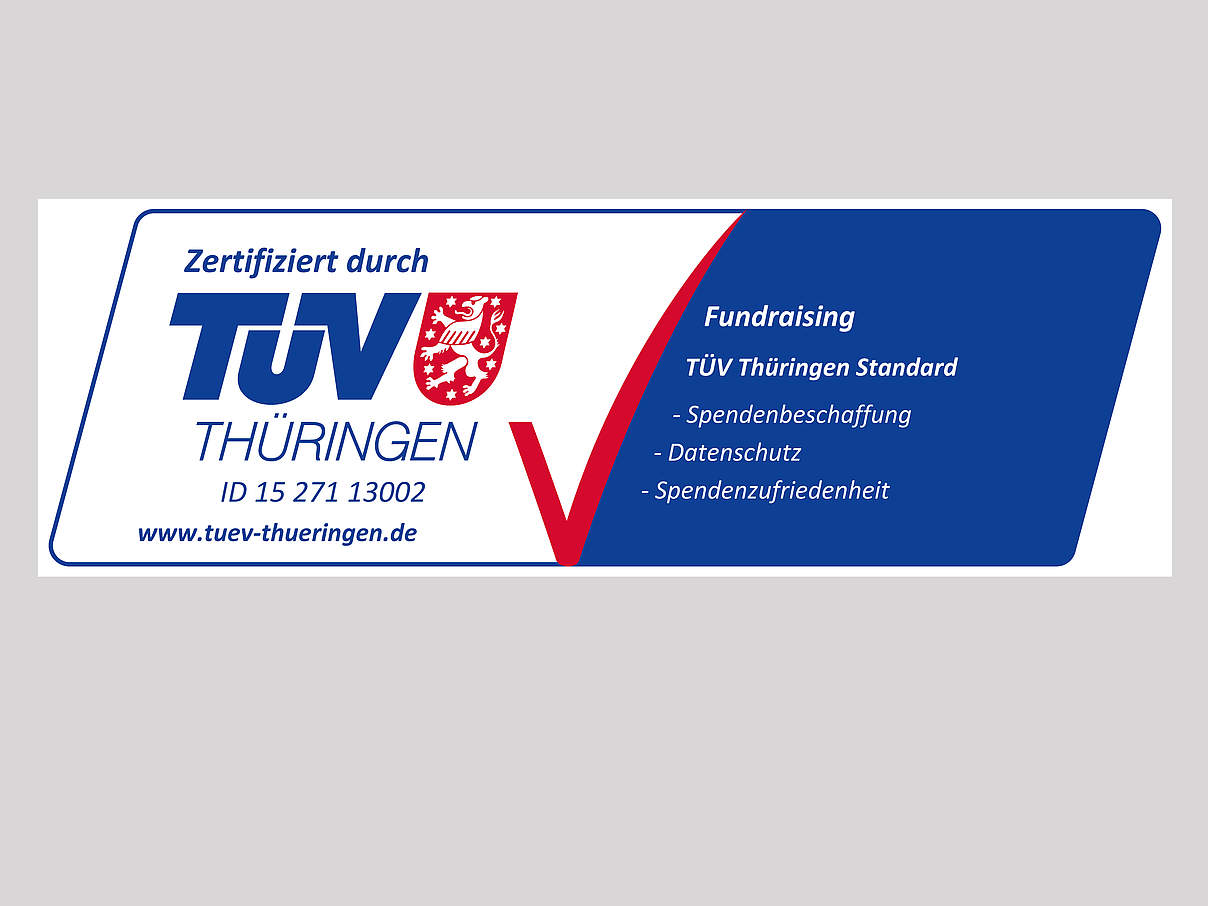 Das Fundraising des WWF ist vom TÜV Thüringen zertifiziert © TÜV Thüringen