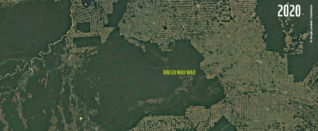 Satellitenfoto Gebiet der Uru Eu Wau Wau © Google Landsat / Copernicus