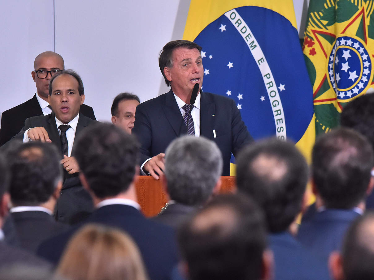 Jair Bolsonaro, amtierender Präsident und Gefahr für den Amazons © imago Fotoarena Antonio Molina