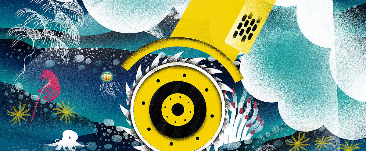 Grafische Darstellung einer Tiefseebergbau-Maschine © WWF INT