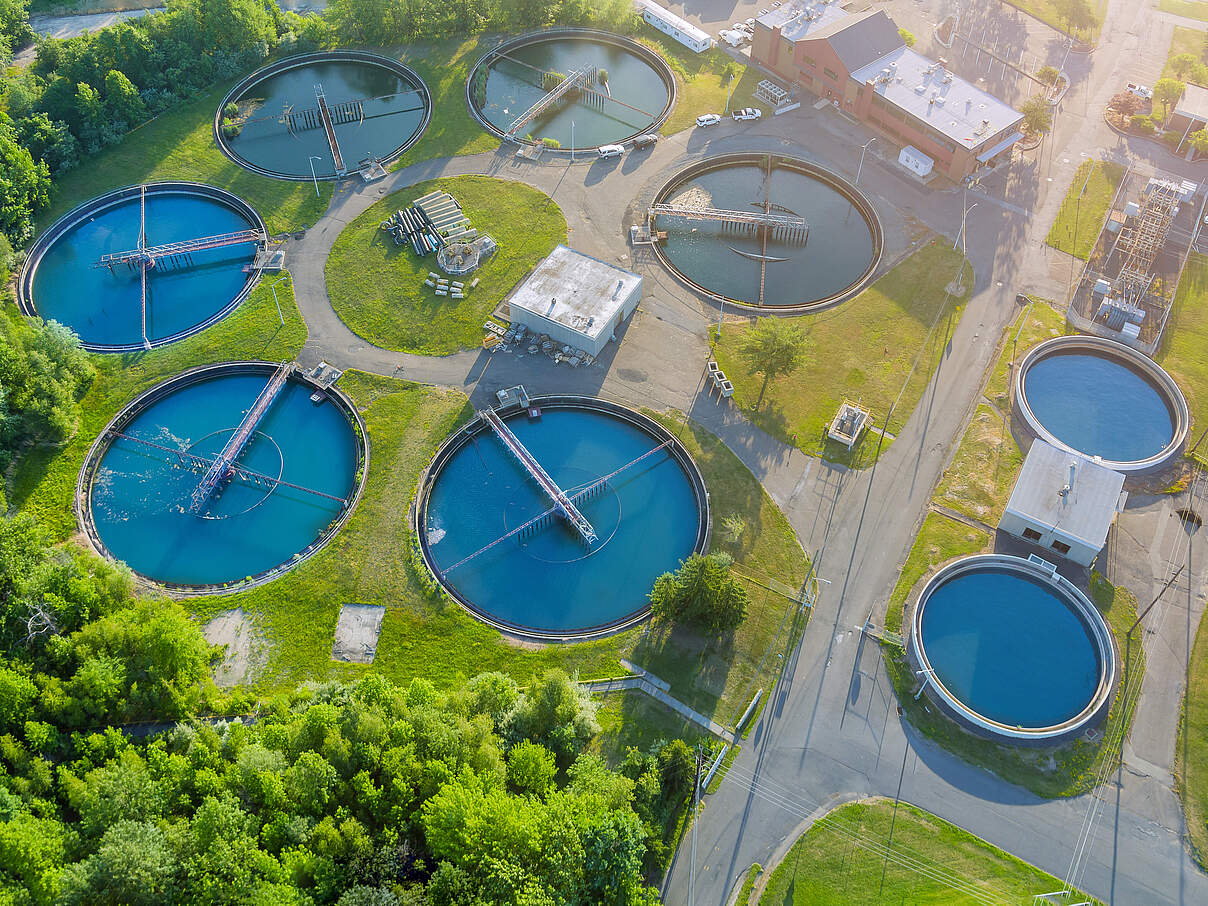 Luftaufnahme von Kläranlage