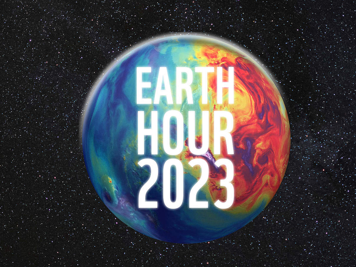 Earth Hour 2023 – Gemeinsam für mehr Klimaschutz! © Erde basiert auf NASA, Hintergrund sankai/iStock