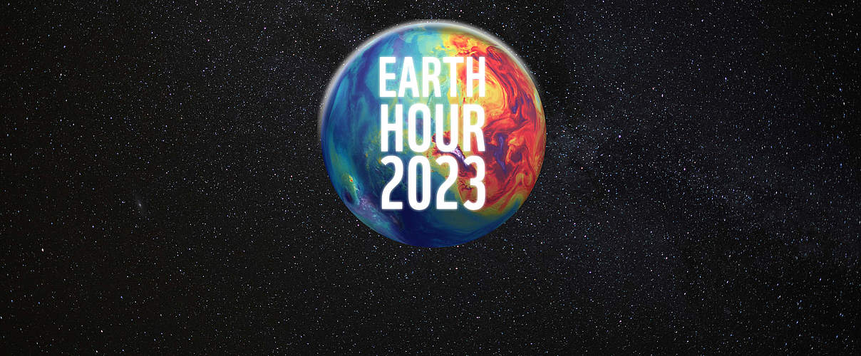 Earth Hour 2023 – Gemeinsam für mehr Klimaschutz! © Erde basiert auf NASA, Hintergrund sankai/iStock