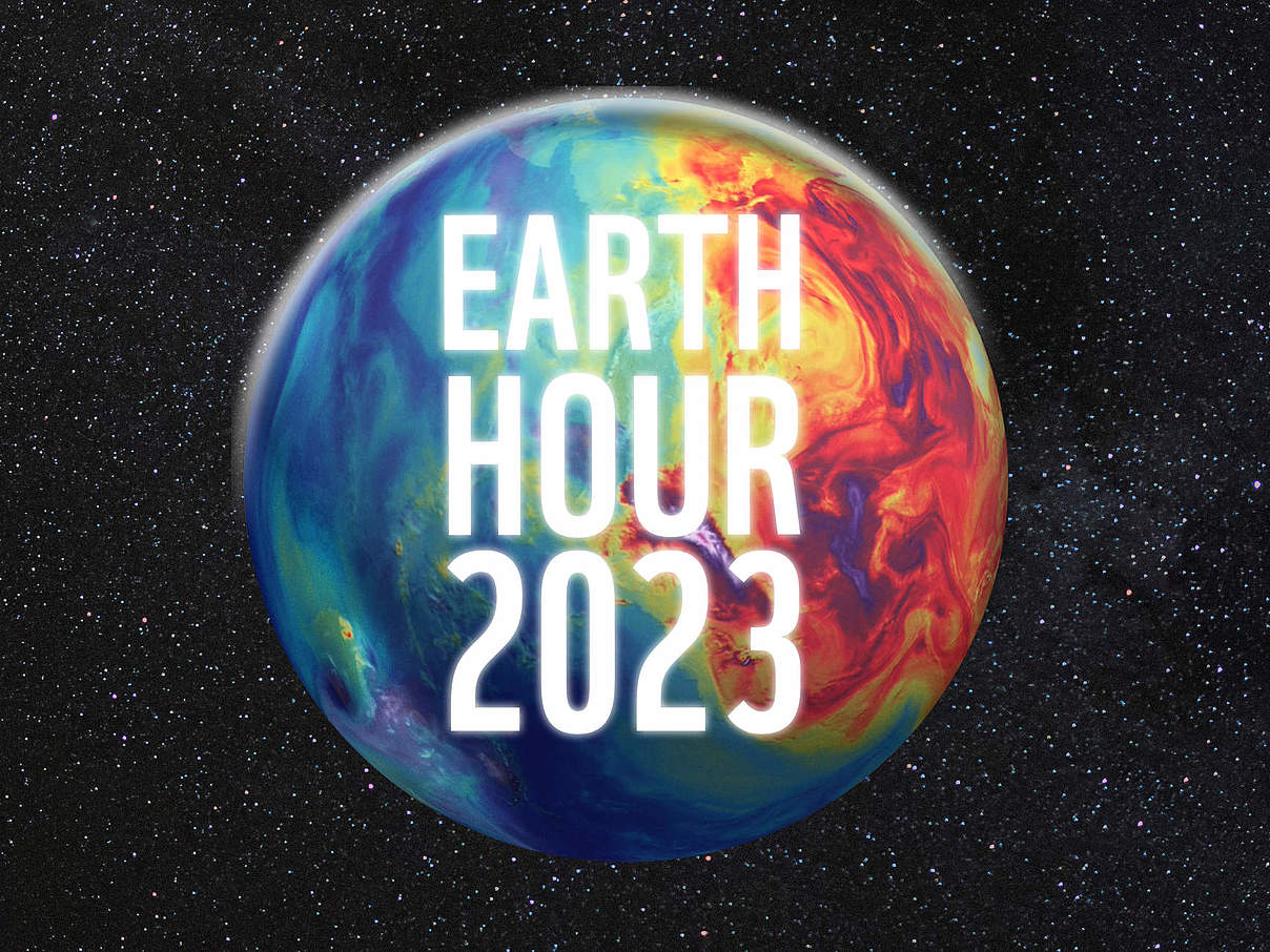 Earth Hour 2023 – Gemeinsam für mehr Klimaschutz! © Erde basiert auf NASA, Hintergrund sankai/iStock