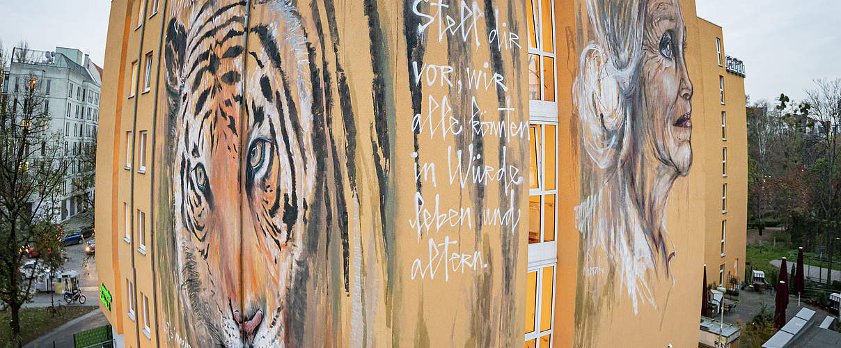 Streetart Tiger von Herakut © Jörg Farys / WWF