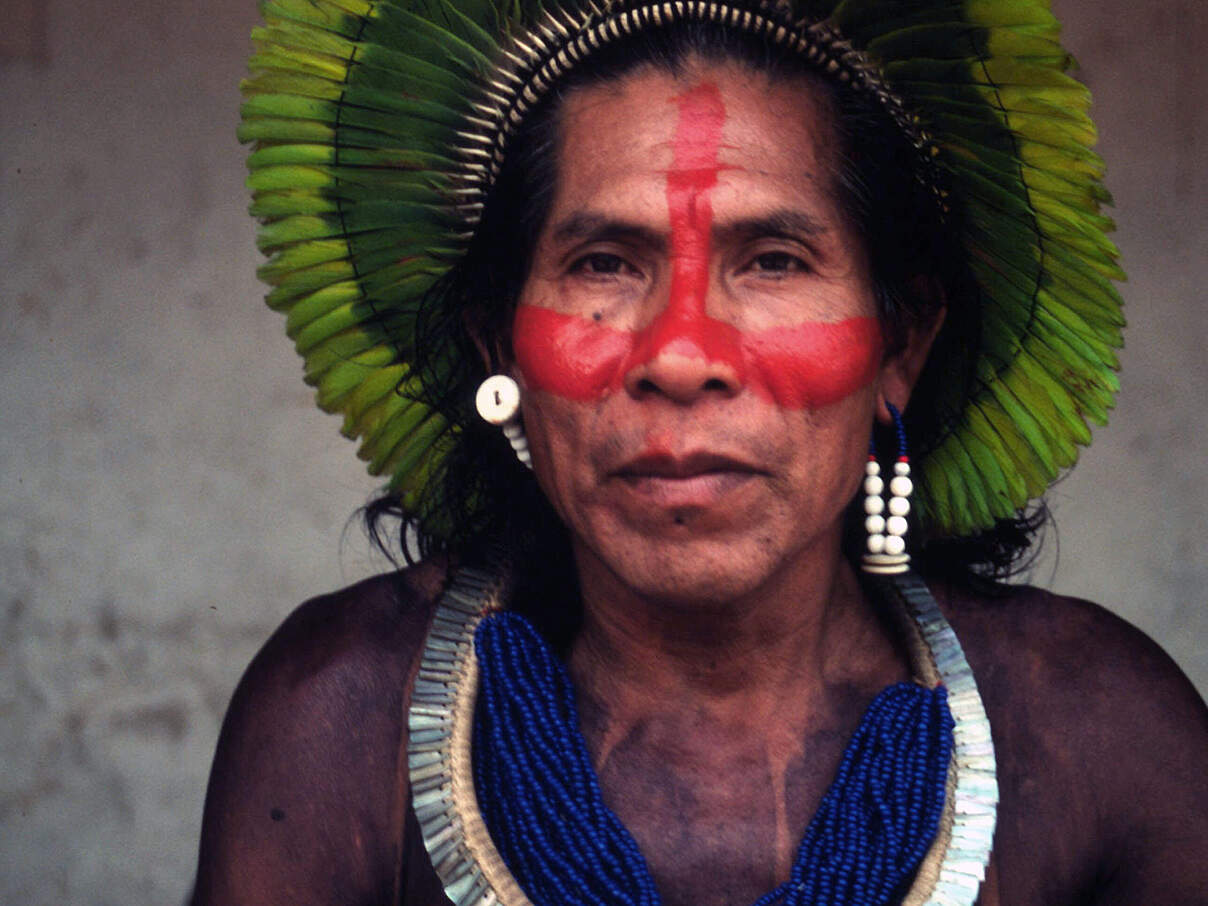 Indigener Häuptling der Kayapo Indianer © Mauri Rautkari / WWF 