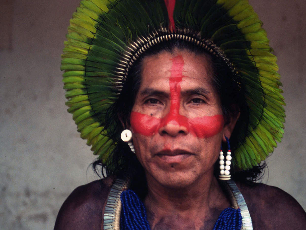 Indigener Häuptling der Kayapo Indianer © Mauri Rautkari / WWF 