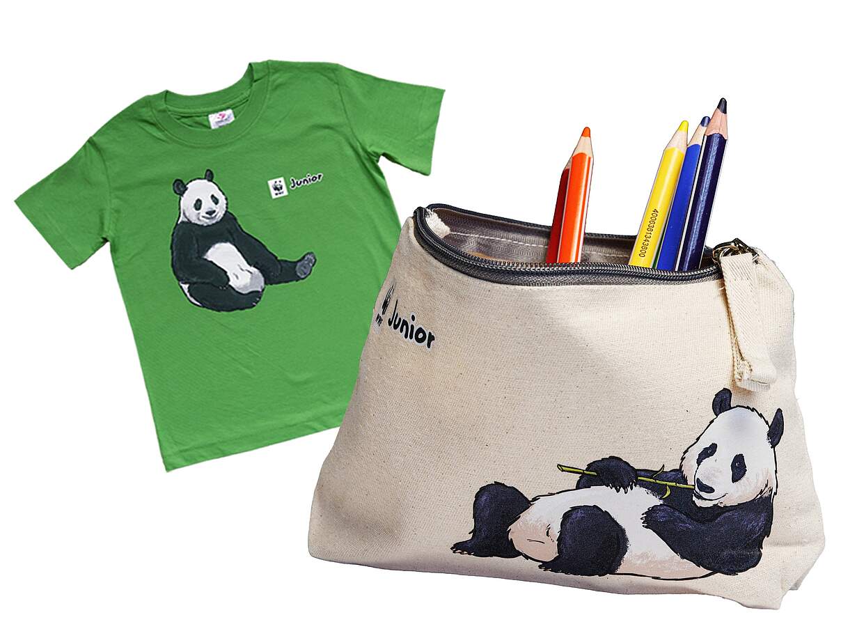 WWF Junior Shirt und Stiftemäppchen © Alexander Paul Brandes / WWF