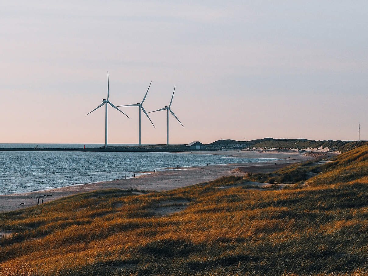 Windräder an der dänischen Küste.