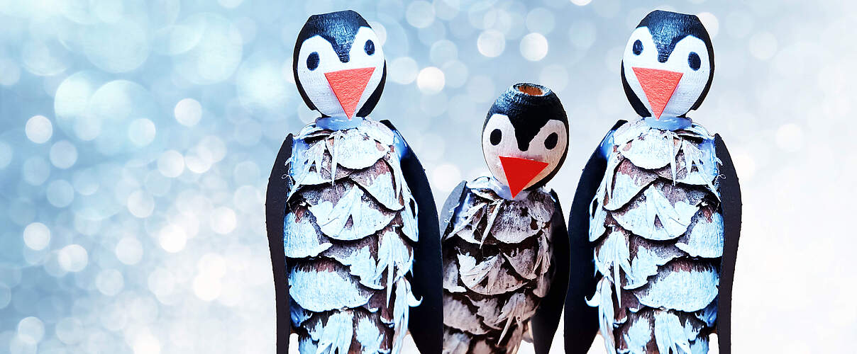 Zapfenpinguine basteln 