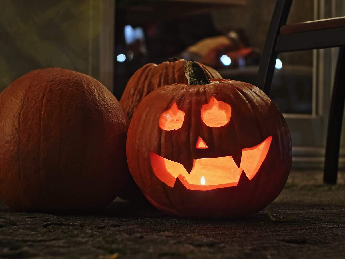 Leuchtender Halloween-Kürbis 
