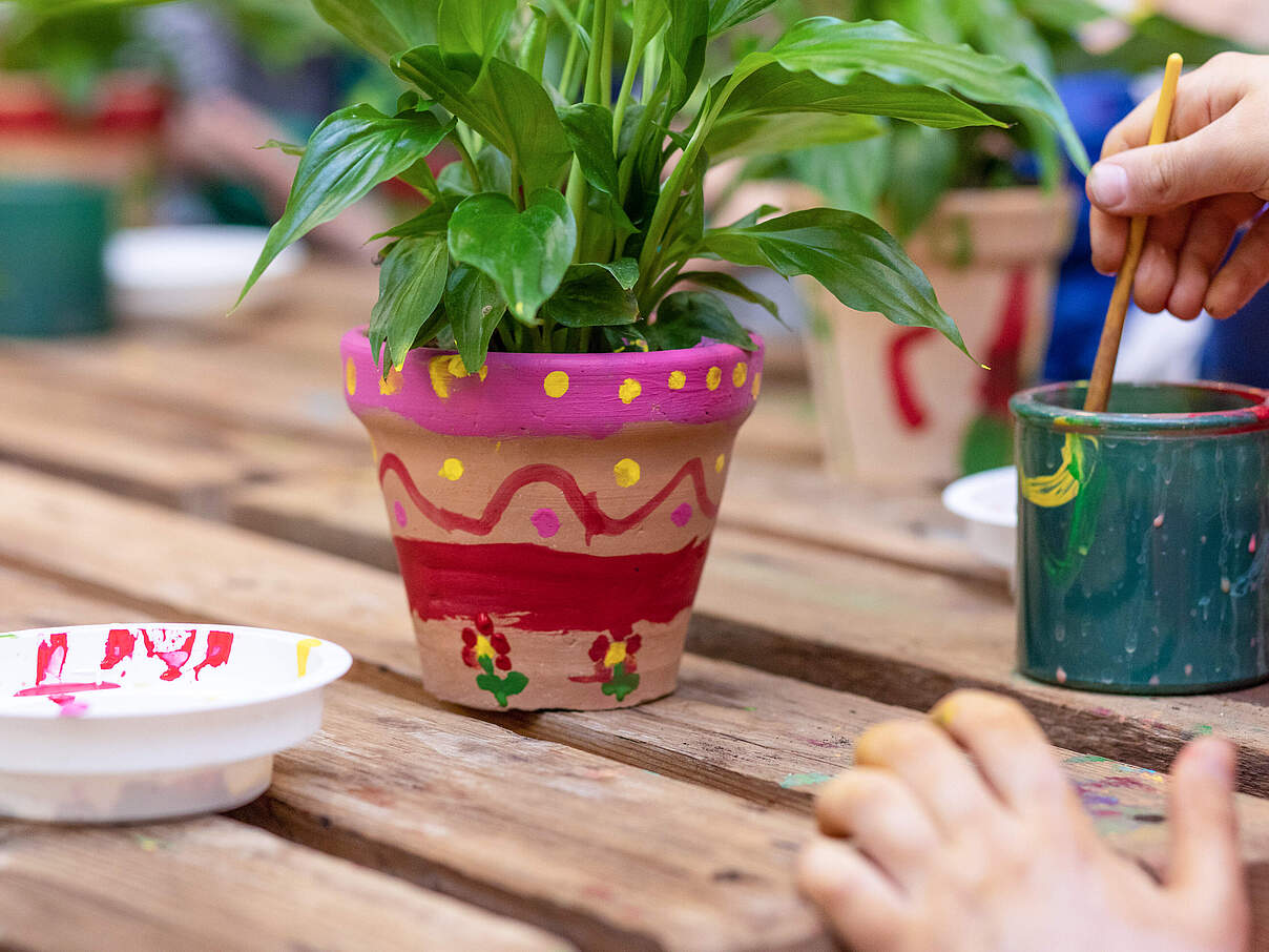 Bemalte Blumentöpfe sind ein tolles Geschenk