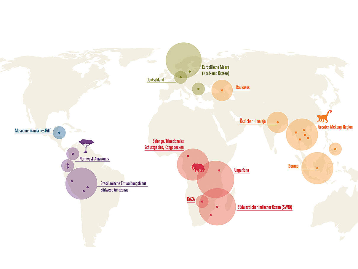 Karte der Schlüsselregionen 