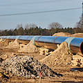Baustelle der europäischen Erdgas-Pipeline EUGAL in der Nähe von Wrangelsburg. Diese beginnt in Lubmin an der Landestelle der Nord Stream 1 und 2 Pipeline. © Stefan Dinse / Getty Images
