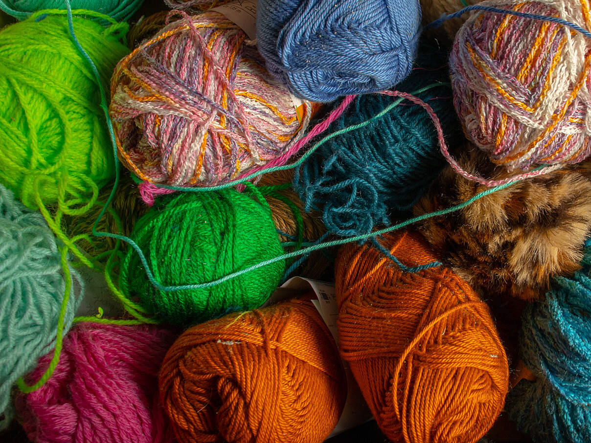 Bunte Wollknäuel
