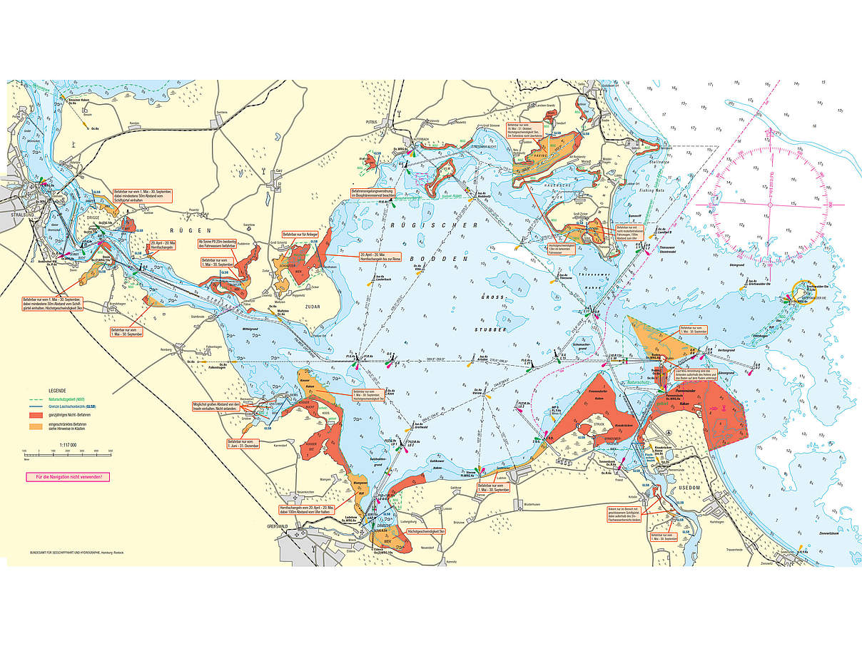 Karte Greifswalder Bodden und Strelasund © Bundesamt für Seeschiffahrt und Hydrographie