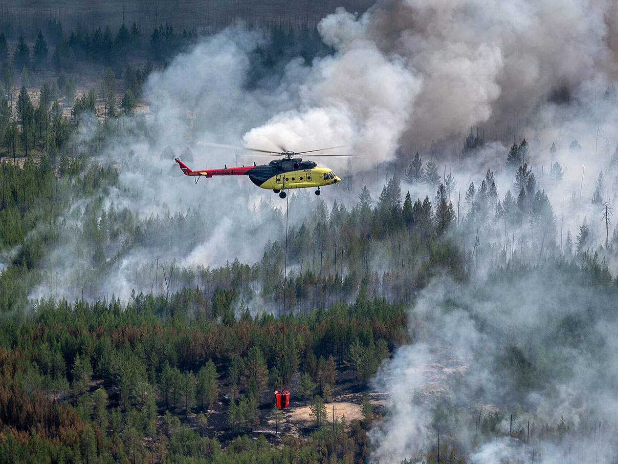 Hubschrauber-Löscheinsatz bei Waldbrand, Chanty Mansijsk © imago images / ITAR-TASS