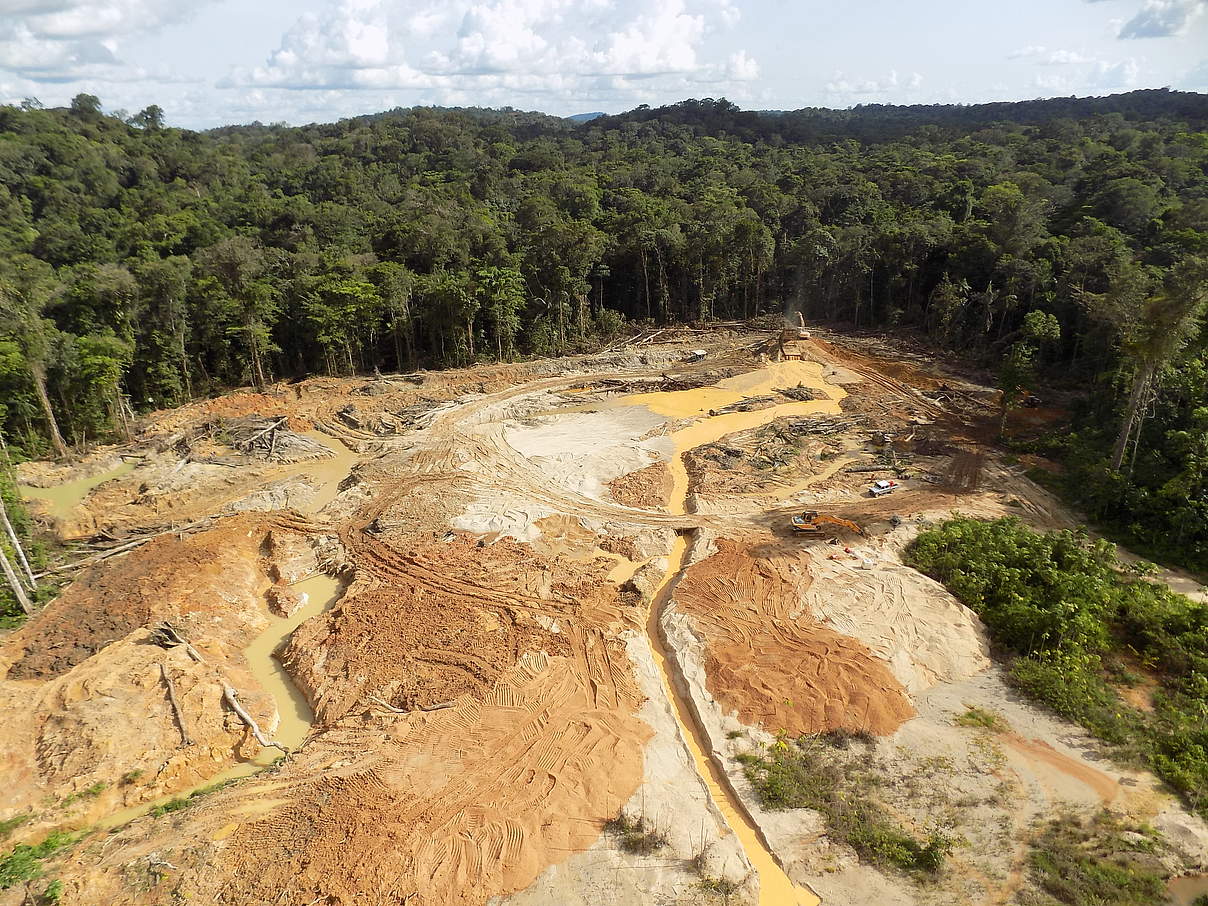 Gold-Mining in Französisch-Guinea © Philippe T / WWF France
