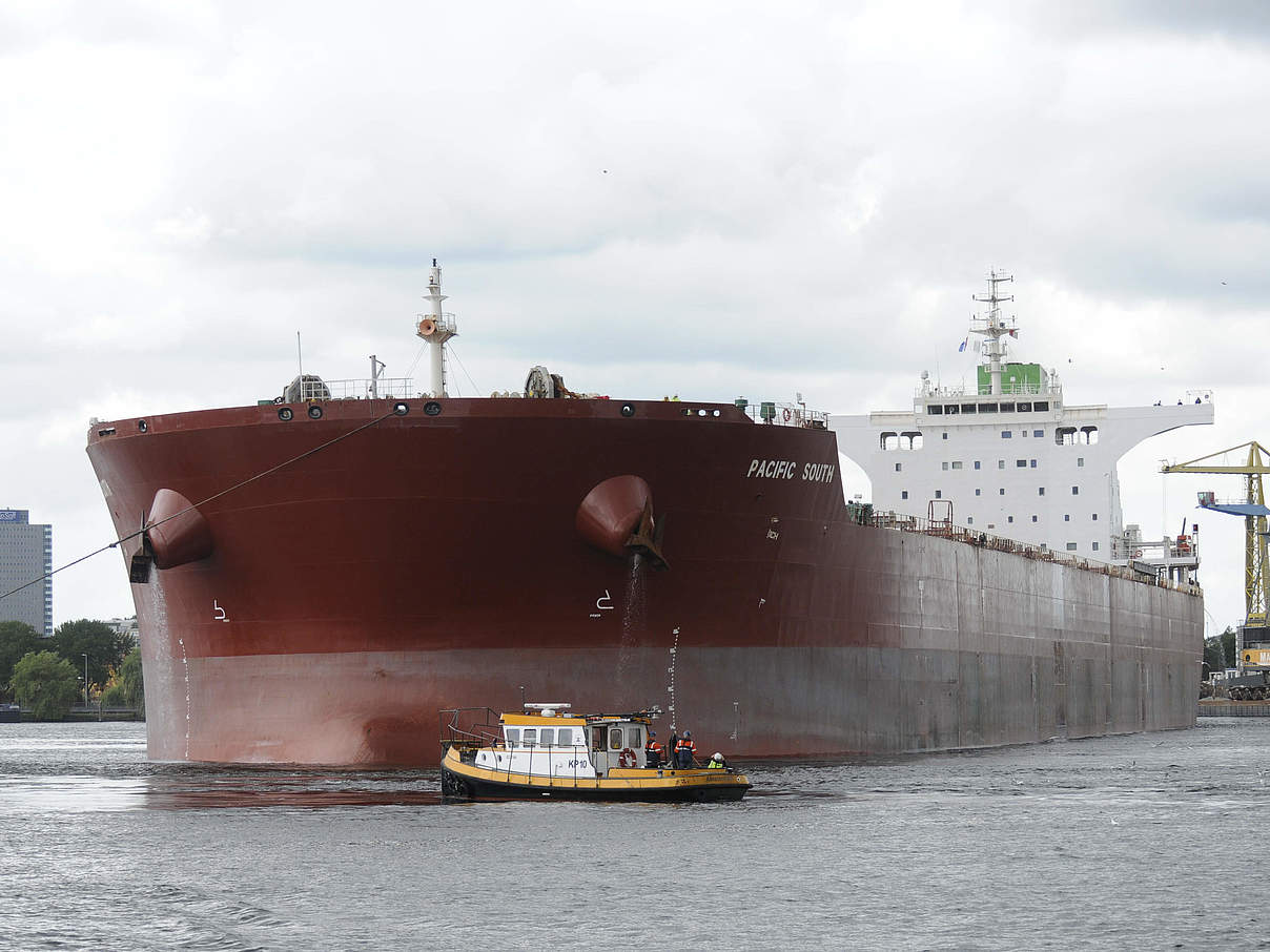 Über 100.000 Tonnen Soja passt in diesen Frachter in Amsterdam © WWF-NL