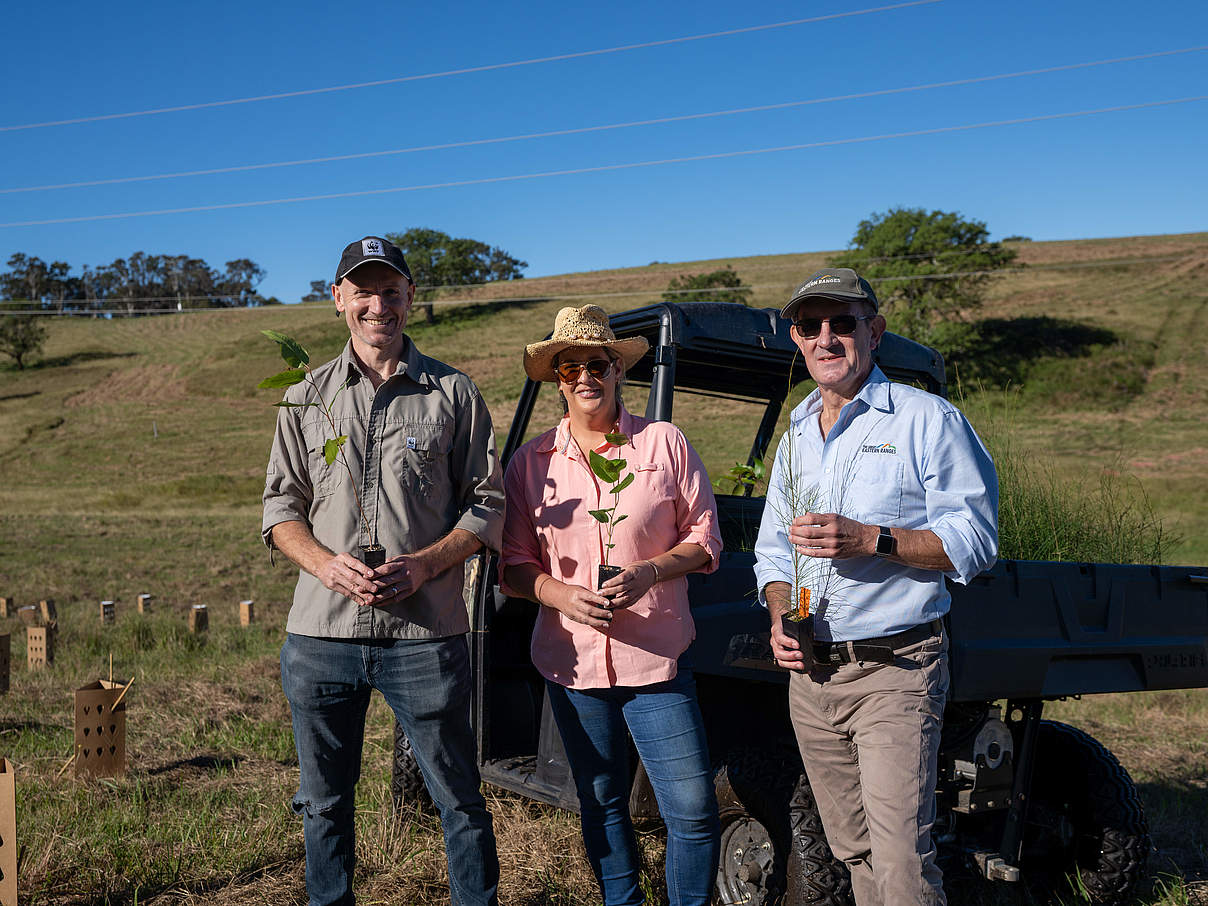 Tim Cronin, Vanessa Findlay und Gary Howling © WWF Australien / Sii Studio