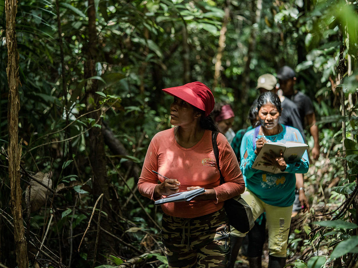 Ein Team bei der Bewertung von Ökosystemleistungen im Predio Putumayo Indigenen Reservat, Kolumbien. @Luis Barreto / WWF