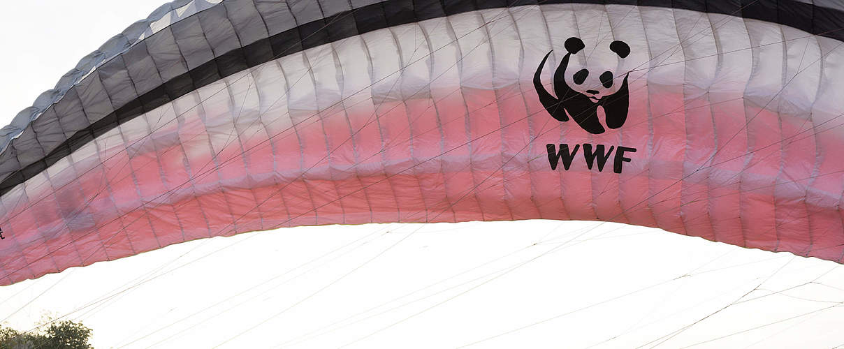 Parasail Schirm mit WWF-Logo © Adam Oswell / WWF-Thailand