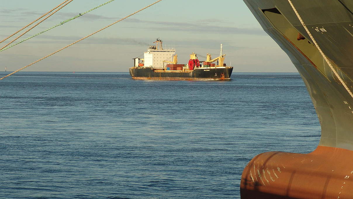 Containerschiffe in der Elbmündung © Karl-Ulrich Stocksieker / WWF