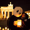 "Ja zur Energiewende!" forderten hunderte Teilnehmer bei der Earth Hour am Brandenburger Tor. © David Biene / WWF