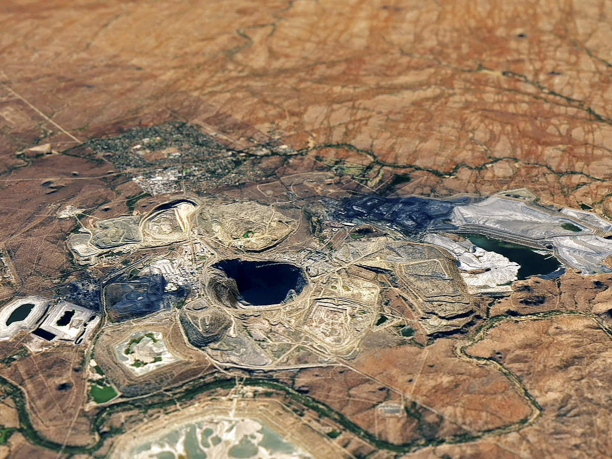 Kupfermine in Phalaborwa, Südafrika aus dem All. So ähnlich könnte die Mine in Sambia aussehen © IMAGO / ZUMA Press