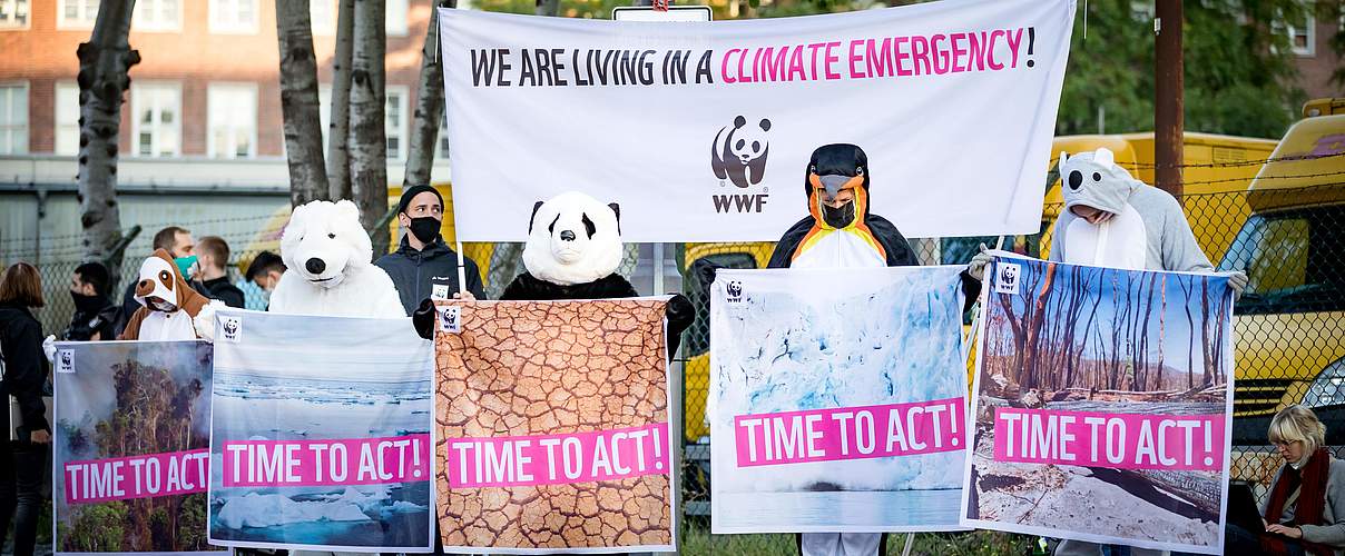 WWF Aktion anlässlich der EU-Umweltministerkonferenz und Klimazielerhöhung am 30.09.2020 in Berlin