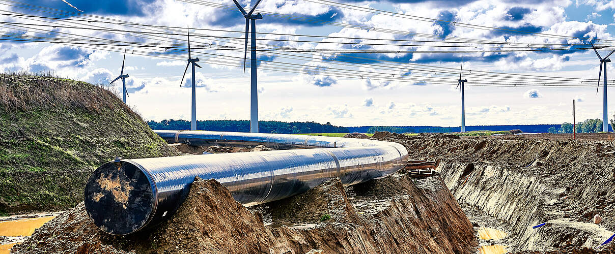 Baustelle der europäischen Erdgas-Pipeline EUGAL in der Nähe von Wrangelsburg © Stefan Dinse / iStock / Getty Images