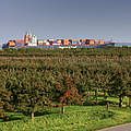 Containerschiff an der Unterelbe © Sabine Vielmo 