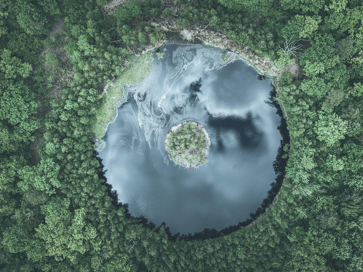 Runder See mit Insel in der Mitte © Lukasz Szczepanski / iStock / Getty Images