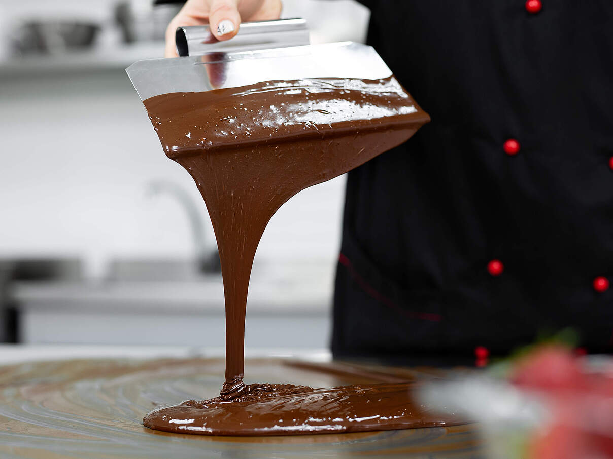 Flüssige Schokolade.