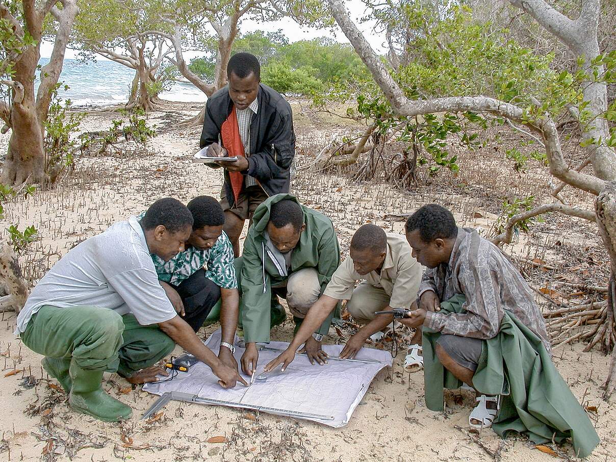 Menschen aus benachbarten Dörfern helfen beim Schutz der Mangrovenwälder 