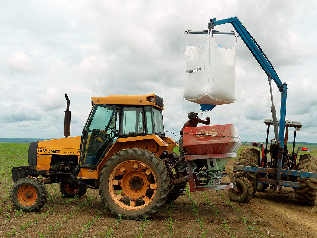 Arbeit auf der Sojaplantage © Peter Caton / WWF UK