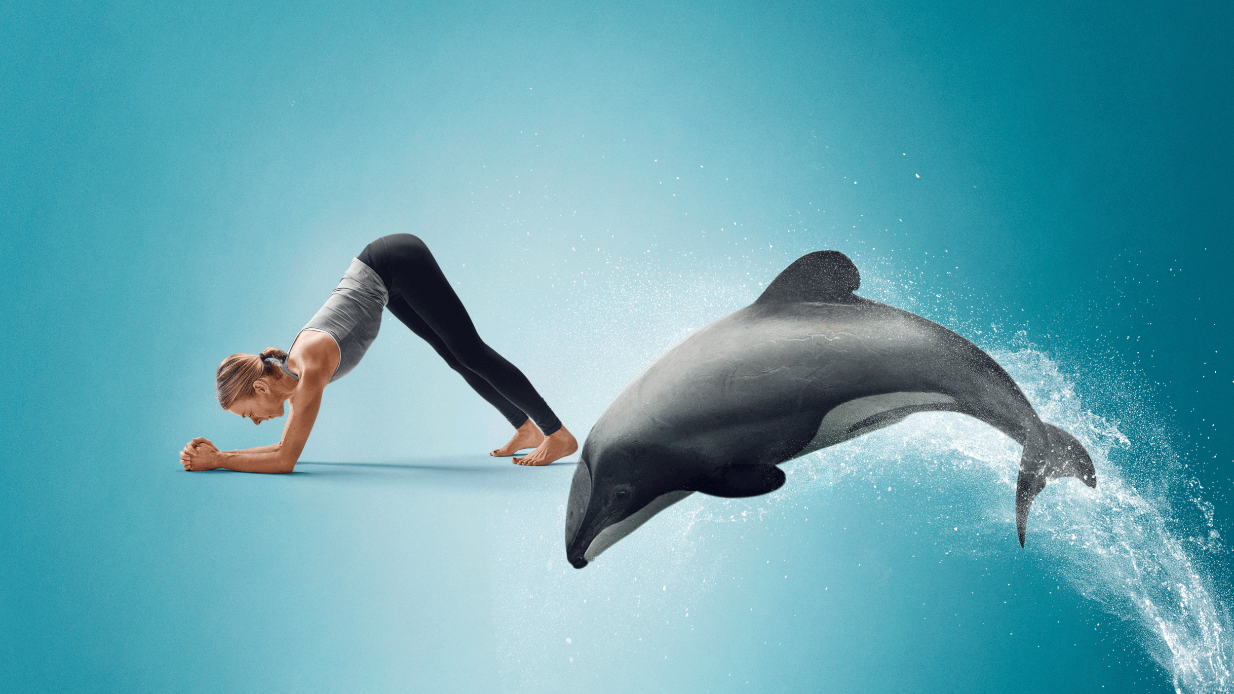Kristin Rübesamen macht den Delfin für den Delfin. © Yogagold / Per Kasch