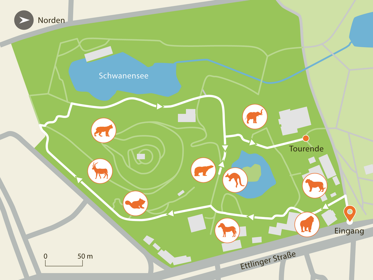 Karte Zoo Karlsruhe 
