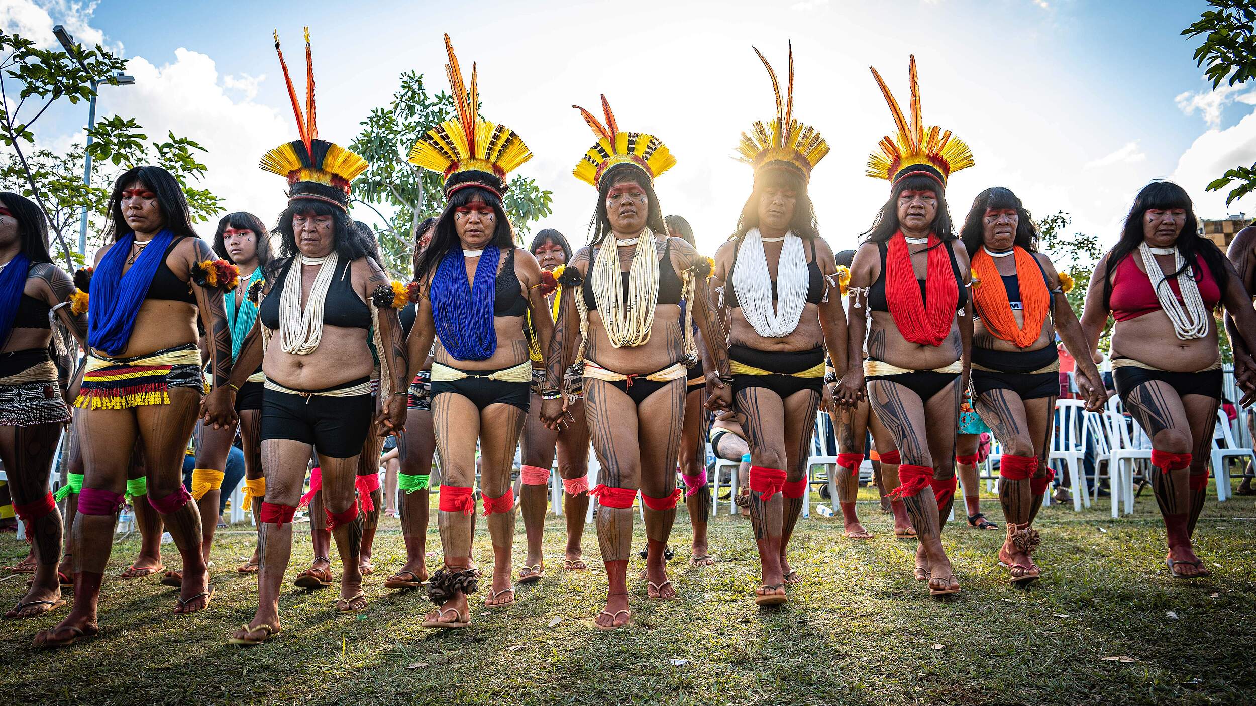 Aktivist:innen auf dem Free Land Camp 2023 © Edgar Kanayako / WWF Brazil