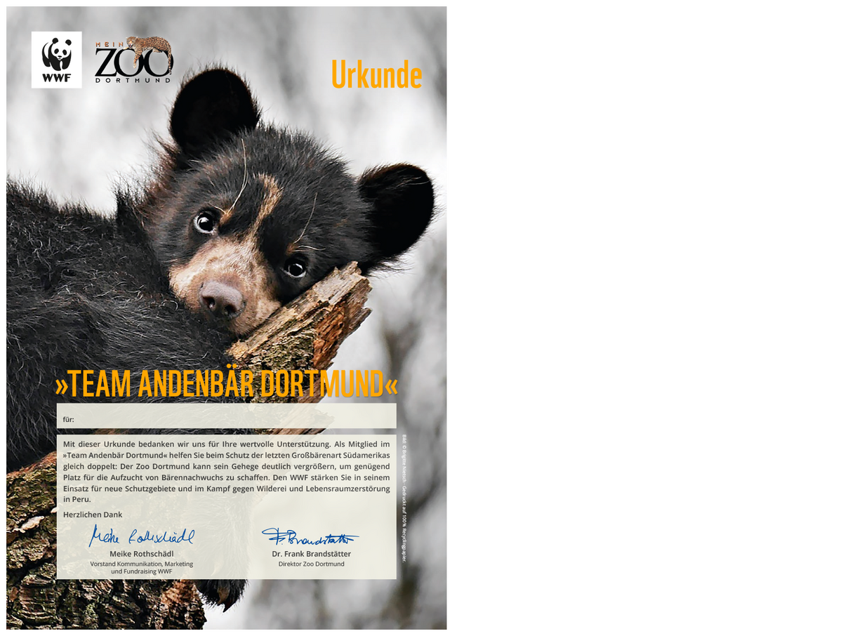 "Team Andenbär Dortmund"-Urkunde © WWF