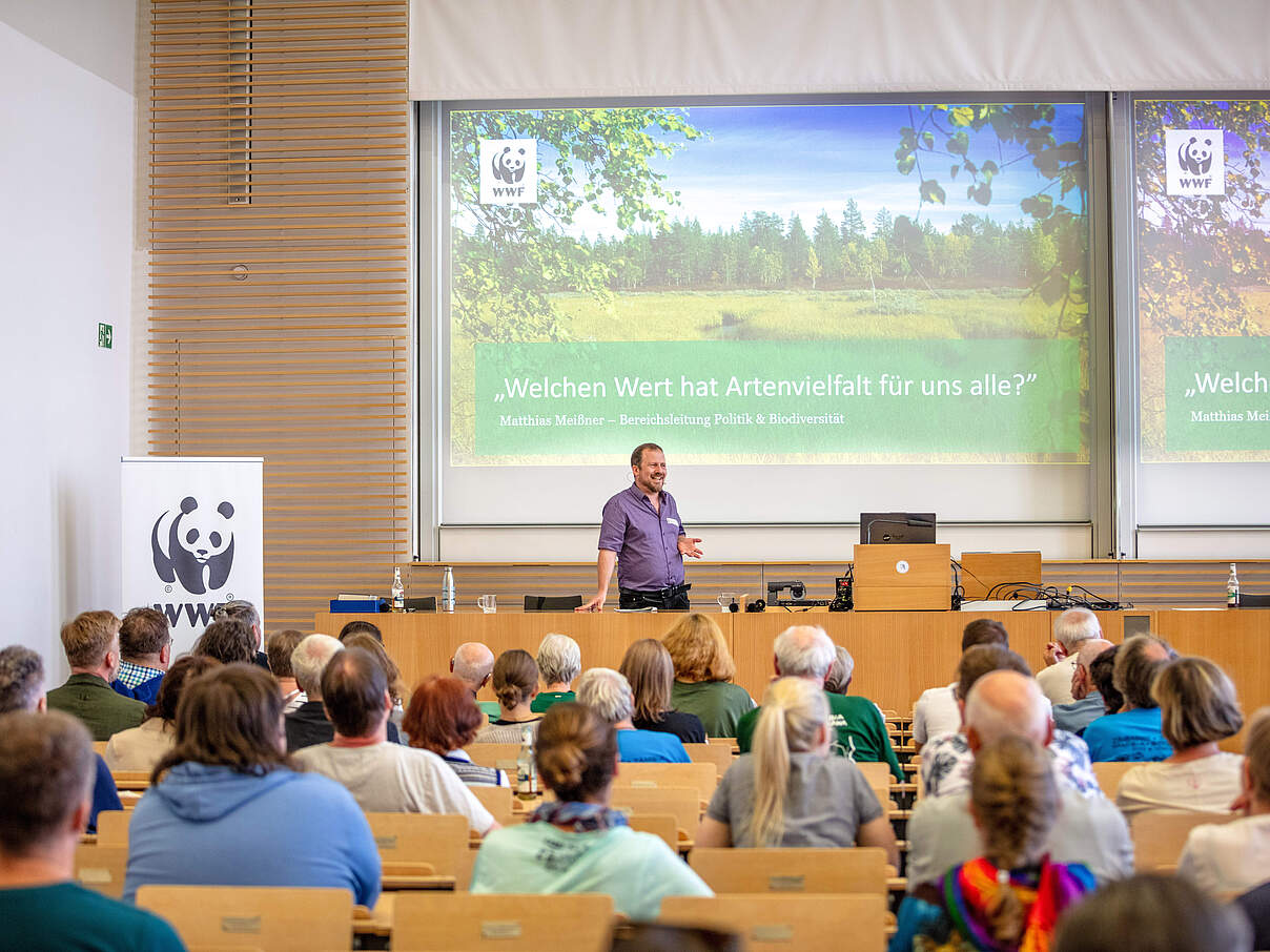 Keynote von Matthias Meisner beim Global Protector Treffen 2024 © Kathrin Tschirner / WWF