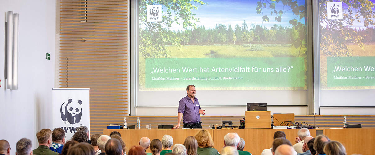 Keynote von Matthias Meisner beim Global Protector Treffen 2024 © Kathrin Tschirner / WWF