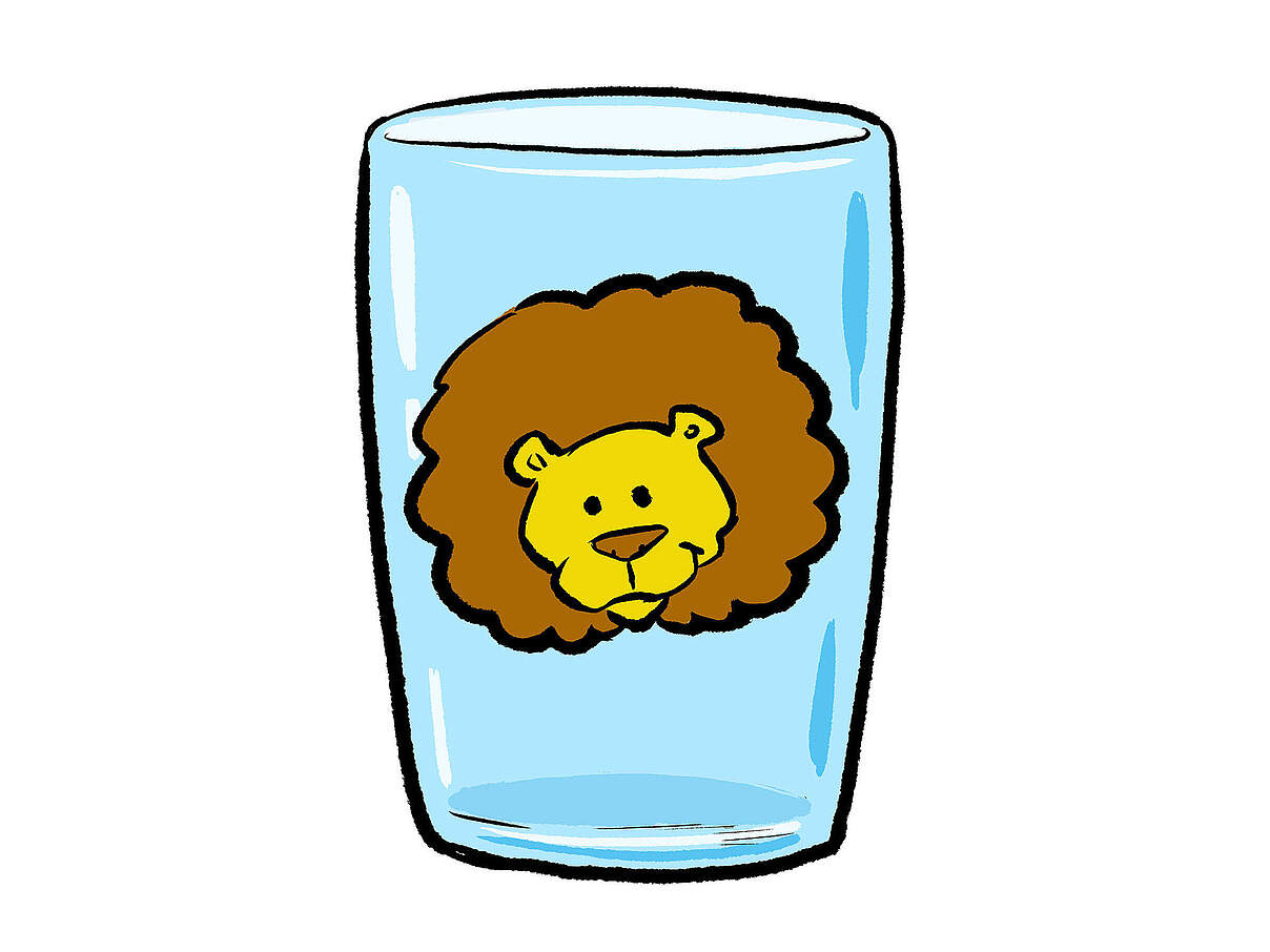 Ein Glas mit dem Lieblingstier