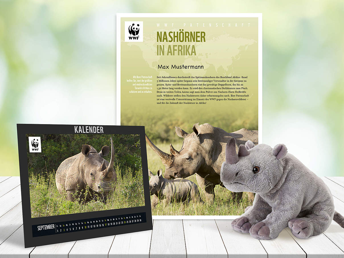 Begrüßungspaket Nashorn-Patenschaft © WWF Begrüßungspaket Nashorn-Patenschaft © WWF