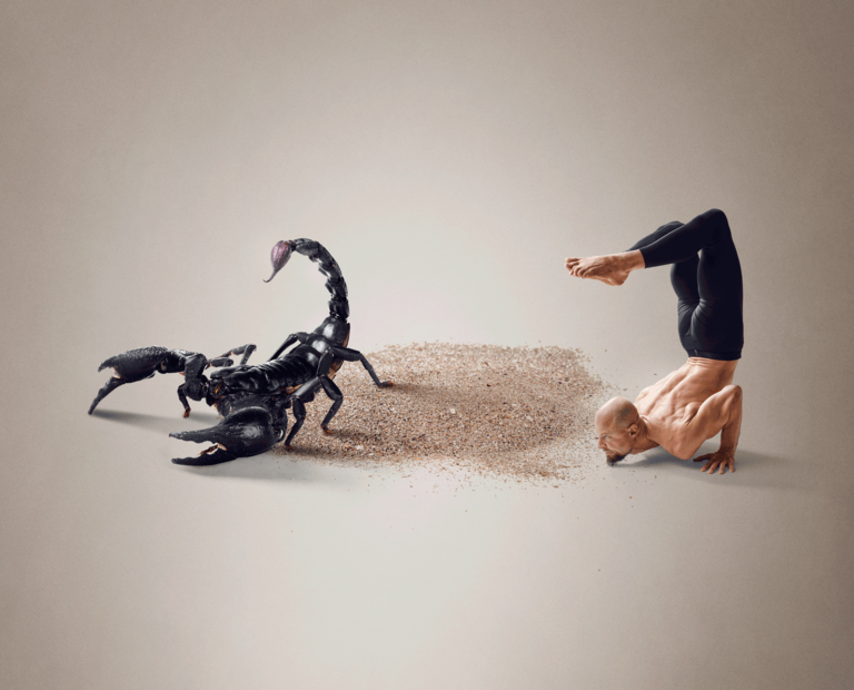 Ronald Steiner macht den Skorpion für den Skorpion © Yogagold / Per Kasch