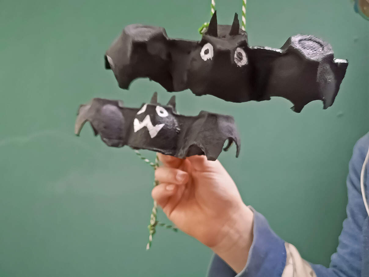 Fledermäuse aus Eierkarton