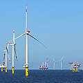 Windräder und Tankstellen im Ozean © Wirestock / iStock / Getty Images