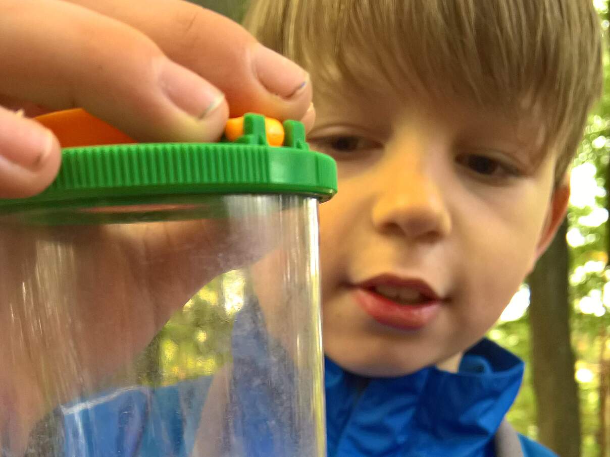 Junge mit Becherlupe 