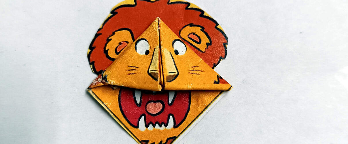 Löwen-Lesezeichen basteln