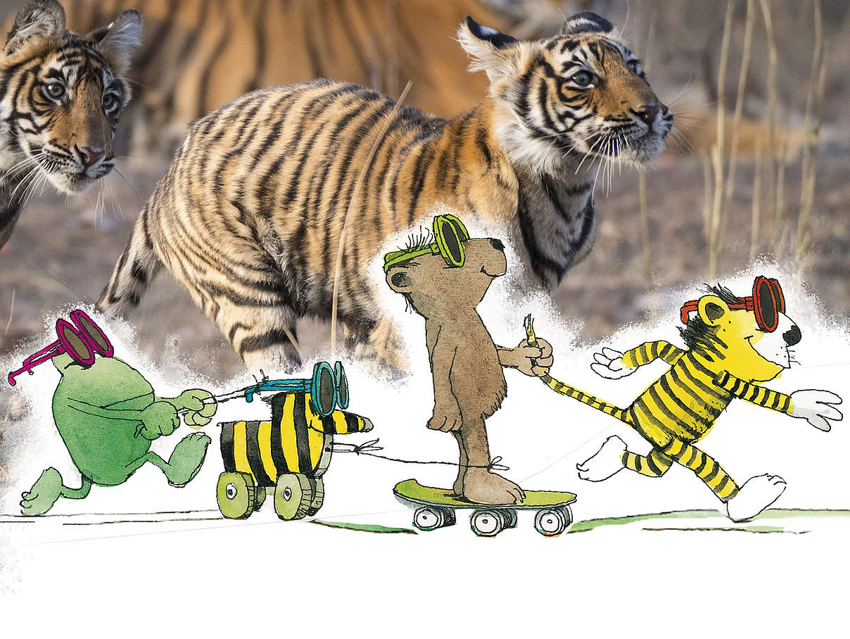 Tigerenten-Tag © Richard Barrett / WWF UK und Janosch film & medien AG (Montage)